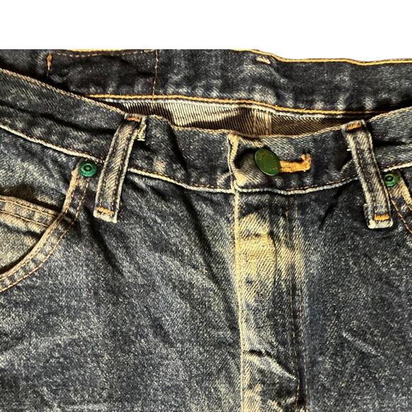 Vintage Wrangler Authentic Jeans 28x28 Blue Denim Straight Leg USA Made - Picture 2 of 6